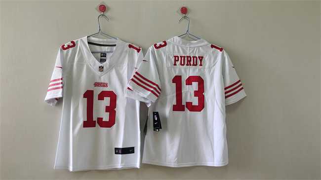 Womens San Francisco 49ers #13 Brock Purdy White Vapor Stitched Jersey